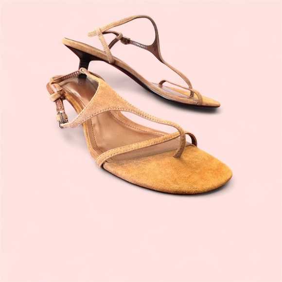 SUEDE KITTEN HEEL SANDALS, Size 39(8.5) - Picture 12 of 12